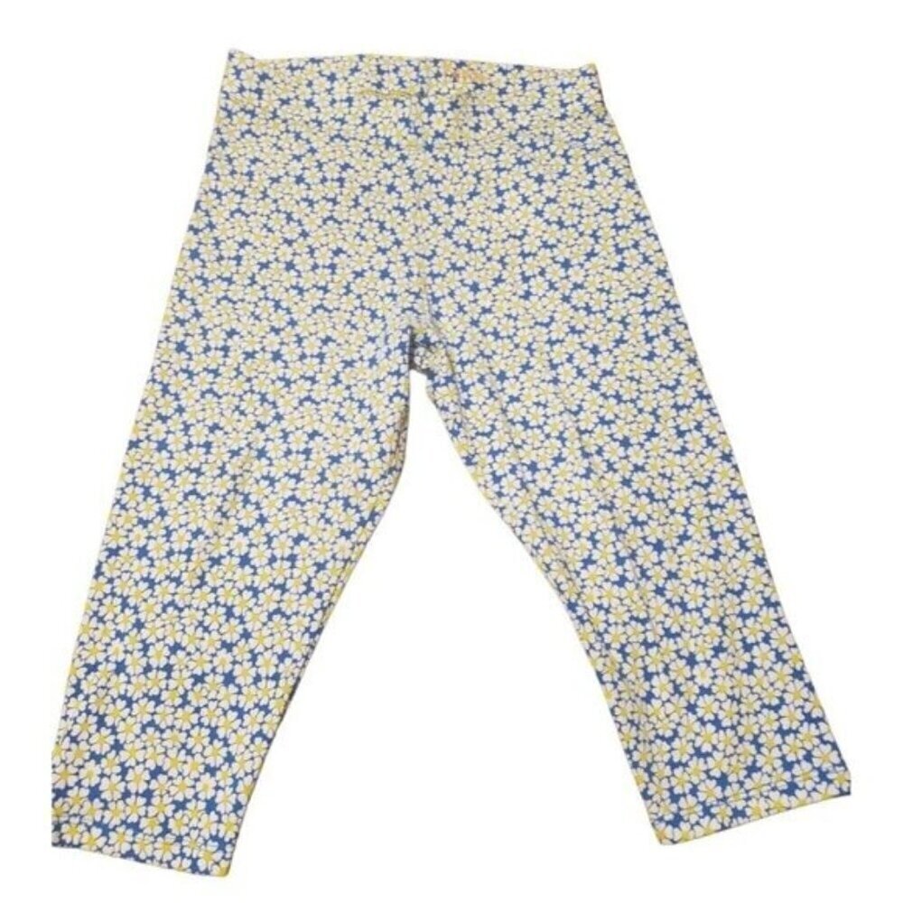Mini Boden size 9- 10 cropped leggings capris Daisy print